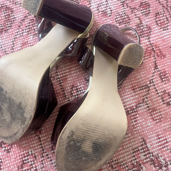 Chic Burgundy Ankle Strap Heels - Picture 5 of 5